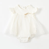 Load image into Gallery viewer, Baby Girls Solid Color Bow Rompers Wholesale 23041159
