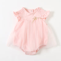 Load image into Gallery viewer, Baby Girls Solid Color Bow Rompers Wholesale 23041159
