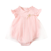 Load image into Gallery viewer, Baby Girls Solid Color Bow Rompers Wholesale 23041159
