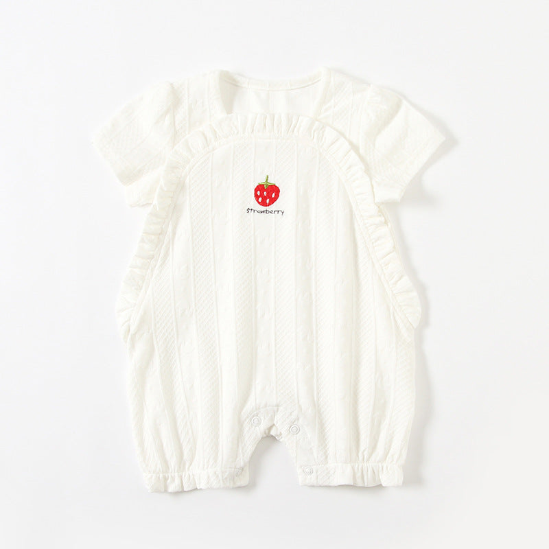 Baby Girls Fruit Embroidered Rompers Wholesale 23041162