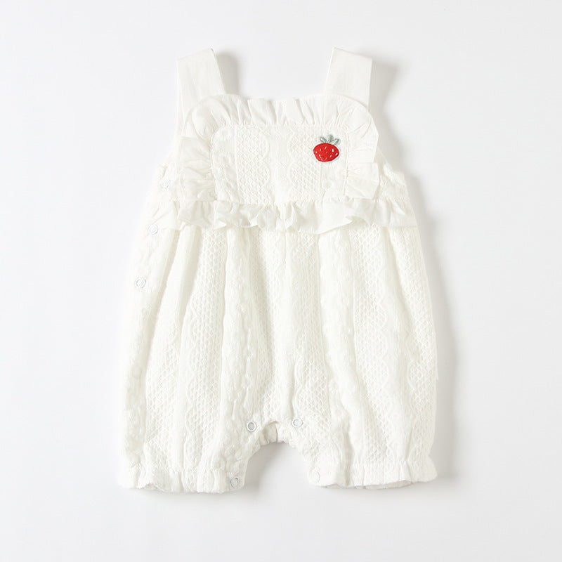 Baby Girls Fruit Embroidered Rompers Wholesale 23041163