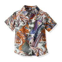 Load image into Gallery viewer, 2 Pieces Set Baby Kid Boys Animals Cartoon Print Shirts And Solid Color Shorts Wholesale 23041165
