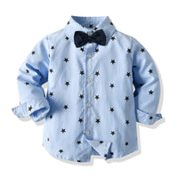 Load image into Gallery viewer, 3 Pieces Set Baby Kid Boys Star Print Shirts Solid Color Vests Waistcoats And Pants Wholesale 23041166
