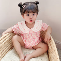 Load image into Gallery viewer, Baby Girls Flower Print Rompers Wholesale 23041178
