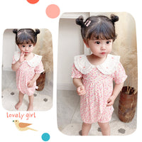 Load image into Gallery viewer, Baby Girls Flower Print Rompers Wholesale 23041178
