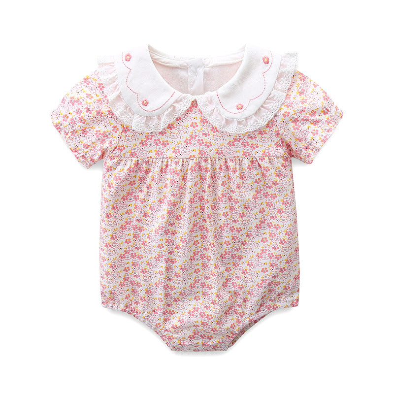 Baby Girls Flower Print Rompers Wholesale 23041178