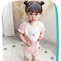Load image into Gallery viewer, Baby Girls Cartoon Lace Jumpsuits Wholesale 23041179
