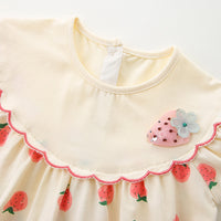 Load image into Gallery viewer, Baby Girls Fruit Print Rompers Wholesale 23041183
