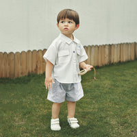 Load image into Gallery viewer, 2 Pieces Set Baby Kid Boys Letters Cartoon Print Shirts And Striped Shorts Wholesale 23041184
