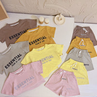 Load image into Gallery viewer, 2 Pieces Set Baby Kid Unisex Letters Print T-Shirts And Shorts Wholesale 23041190
