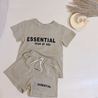 Load image into Gallery viewer, 2 Pieces Set Baby Kid Unisex Letters Print T-Shirts And Shorts Wholesale 23041190
