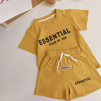Load image into Gallery viewer, 2 Pieces Set Baby Kid Unisex Letters Print T-Shirts And Shorts Wholesale 23041190
