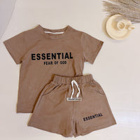 Load image into Gallery viewer, 2 Pieces Set Baby Kid Unisex Letters Print T-Shirts And Shorts Wholesale 23041190
