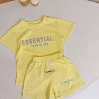 Load image into Gallery viewer, 2 Pieces Set Baby Kid Unisex Letters Print T-Shirts And Shorts Wholesale 23041190
