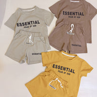 Load image into Gallery viewer, 2 Pieces Set Baby Kid Unisex Letters Print T-Shirts And Shorts Wholesale 23041190
