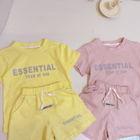 Load image into Gallery viewer, 2 Pieces Set Baby Kid Unisex Letters Print T-Shirts And Shorts Wholesale 23041190
