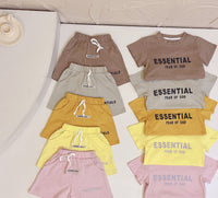 Load image into Gallery viewer, 2 Pieces Set Baby Kid Unisex Letters Print T-Shirts And Shorts Wholesale 23041190
