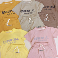 Load image into Gallery viewer, 2 Pieces Set Baby Kid Unisex Letters Print T-Shirts And Shorts Wholesale 23041190
