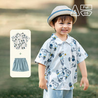 Load image into Gallery viewer, 2 Pieces Set Baby Kid Boys Animals Cartoon Print Shirts And Solid Color Shorts Wholesale 23041194
