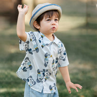 Load image into Gallery viewer, 2 Pieces Set Baby Kid Boys Animals Cartoon Print Shirts And Solid Color Shorts Wholesale 23041194
