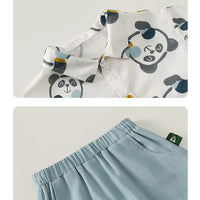 Load image into Gallery viewer, 2 Pieces Set Baby Kid Boys Animals Cartoon Print Shirts And Solid Color Shorts Wholesale 23041194
