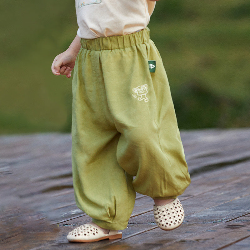 Baby Kid Unisex Solid Color Print Pants Wholesale 23041198