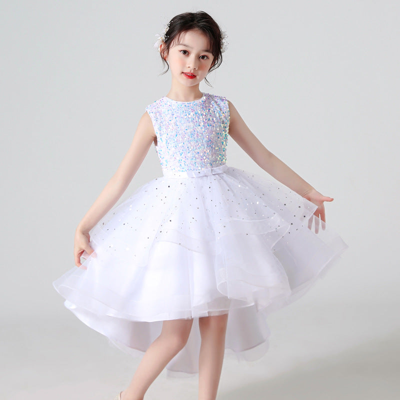 Kid Girls Solid Color Dressy Princess Dresses Wholesale 23041306