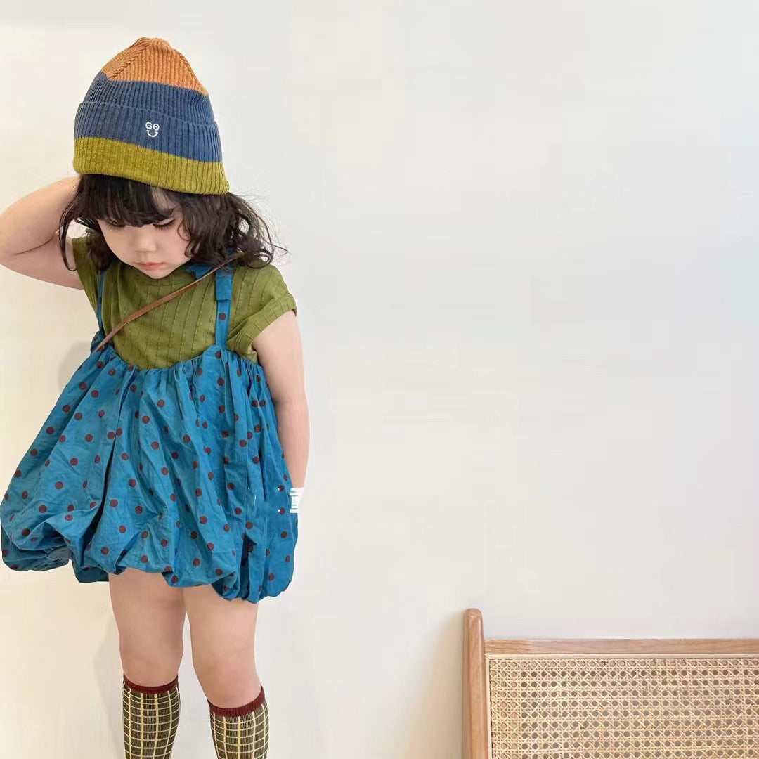 Baby Kid Girls Solid Color Tank Tops And Polka dots Dresses Wholesale 230413135