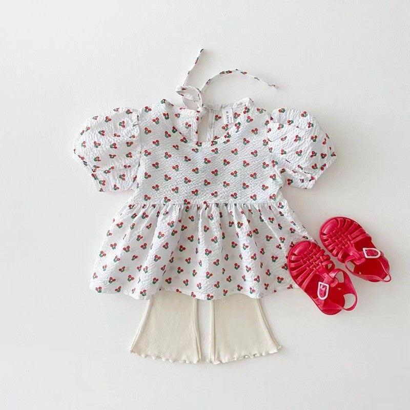 Baby Kid Girls Fruit Love heart Print Tops Wholesale 230413149