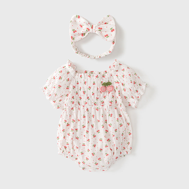 Baby Girls Fruit Print Rompers Wholesale 230413185