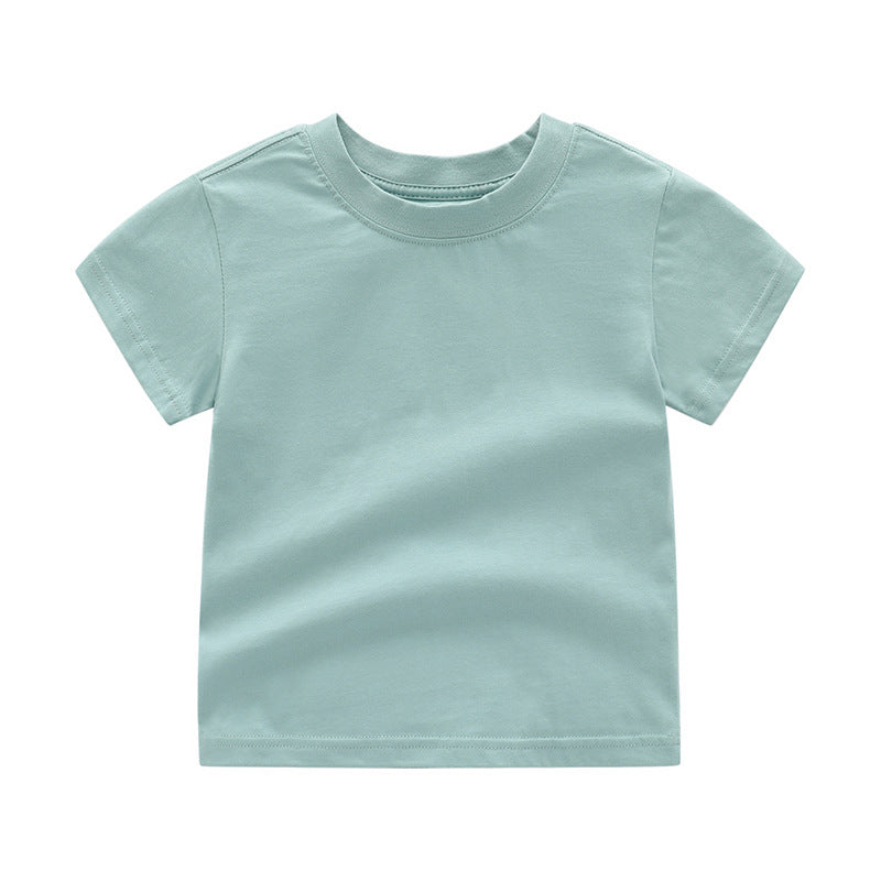 Kid Girls Boys Solid Color T-Shirts Wholesale 23041320