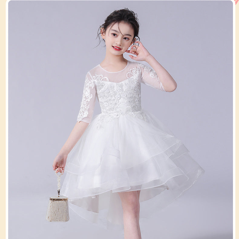 Kid Girls Solid Color Dressy Princess Dresses Wholesale 230413256