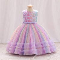Load image into Gallery viewer, Kid Girls Color-blocking Dressy Princess Dresses Wholesale 230413350
