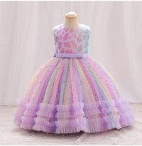Load image into Gallery viewer, Kid Girls Color-blocking Dressy Princess Dresses Wholesale 230413350
