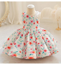 Load image into Gallery viewer, Baby Kid Girls Color-blocking Flower Print Dressy Princess Dresses Wholesale 230413351
