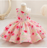 Load image into Gallery viewer, Baby Kid Girls Color-blocking Flower Print Dressy Princess Dresses Wholesale 230413351
