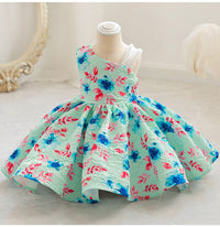 Load image into Gallery viewer, Baby Kid Girls Color-blocking Flower Print Dressy Princess Dresses Wholesale 230413351
