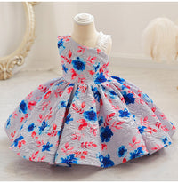 Load image into Gallery viewer, Baby Kid Girls Color-blocking Flower Print Dressy Princess Dresses Wholesale 230413351
