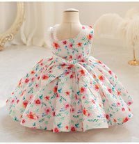 Load image into Gallery viewer, Baby Kid Girls Color-blocking Flower Print Dressy Princess Dresses Wholesale 230413351

