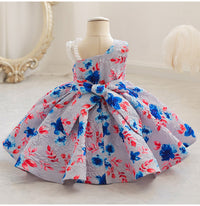 Load image into Gallery viewer, Baby Kid Girls Color-blocking Flower Print Dressy Princess Dresses Wholesale 230413351
