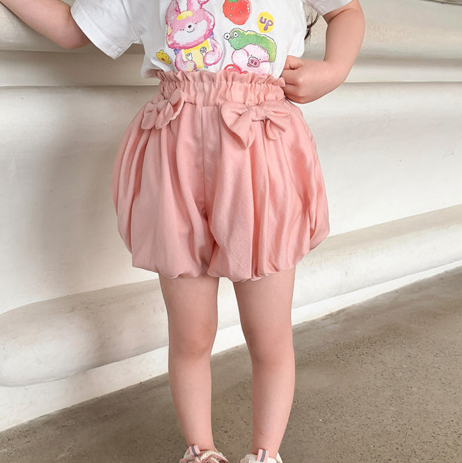 Baby Kid Girls Solid Color Bow Shorts Wholesale 230413364