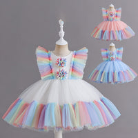 Load image into Gallery viewer, Baby Kid Girls Color-blocking Dressy Princess Dresses Wholesale 230413371

