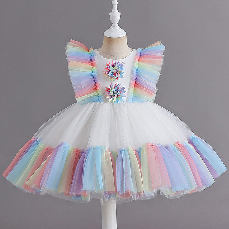 Baby Kid Girls Color-blocking Dressy Princess Dresses Wholesale 230413371