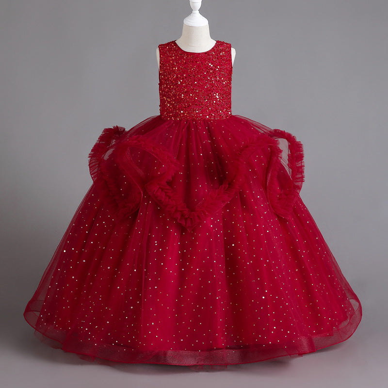 Kid Big Kid Girls Solid Color Dressy Princess Dresses Wholesale 230413375