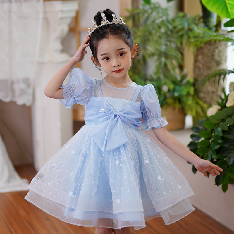 Baby Kid Girls Solid Color Love heart Dresses Wholesale 230413384