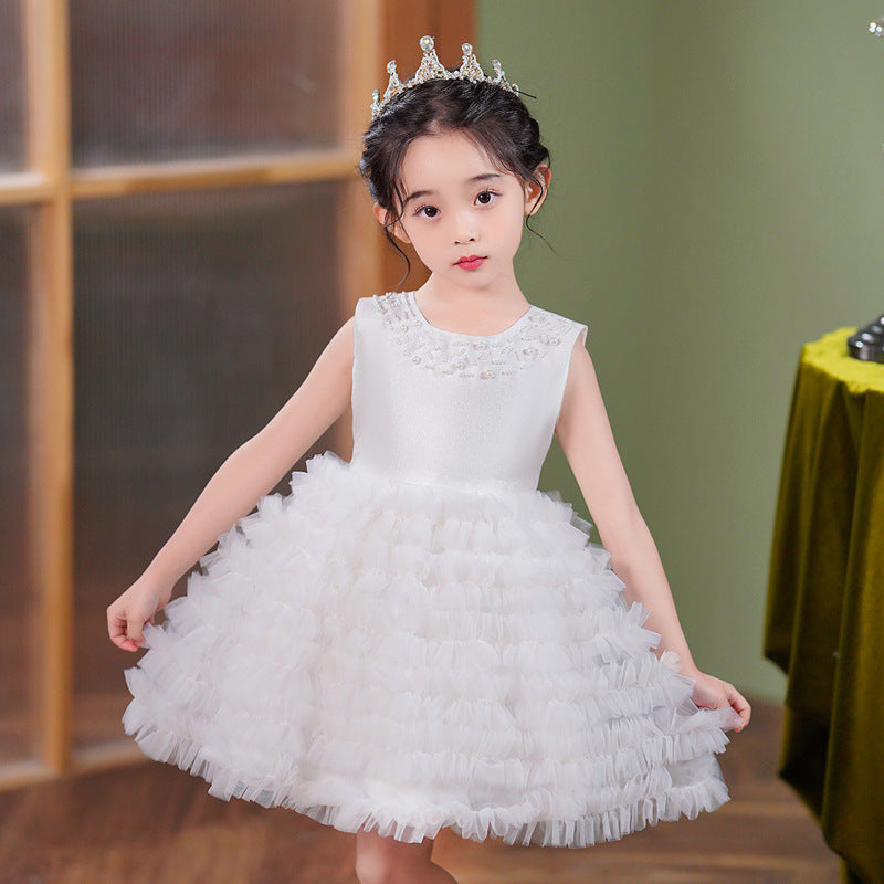 Kid Girls Solid Color Birthday Party Dresses Princess Dresses Wholesale 230413395