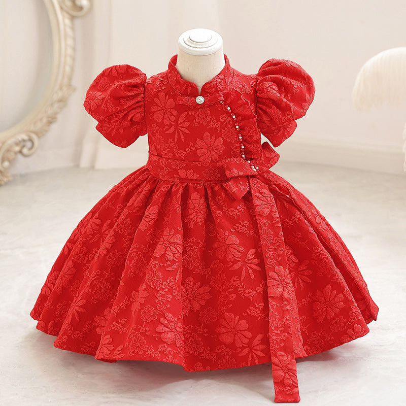 Baby Kid Girls Flower Bow Birthday Party Dresses Princess Dresses Wholesale 230413405