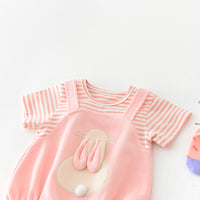 Load image into Gallery viewer, Baby Girls Striped Rabbit Rompers Wholesale 230413421
