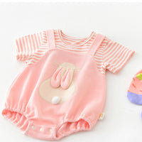Load image into Gallery viewer, Baby Girls Striped Rabbit Rompers Wholesale 230413421
