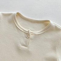 Load image into Gallery viewer, 2 Pieces Set Baby Unisex Solid Color T-Shirts Cartoon And Embroidered Rompers Wholesale 230413427
